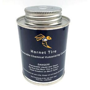 Clear All Purpose Tire Repair Vulcanizing Cement W/Brush Top Can (8oz - Single)