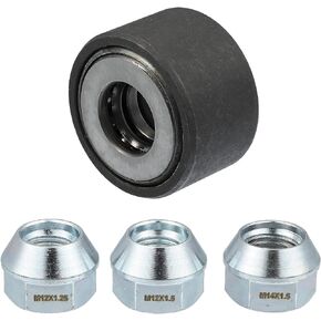 Motoforti Universal Wheel Stud Installer Tool, Tire Stud Tool, M12x1.25 M12x1.5 M14x1.5, Iron, with 3/4" Hex Wheel Lug Nuts, Silver Tone, 1 Set