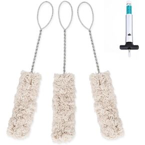 Tire Lube Brush Applicator Swab (3-Pack), 11.5" Length, Includes Tread Depth Gauge