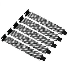 PCI Slot Cover 5PCS Black PCI Bracket Vented Slot Covers Hard Steel Dust Filter Blanking Plate with Screws for Computer Cases