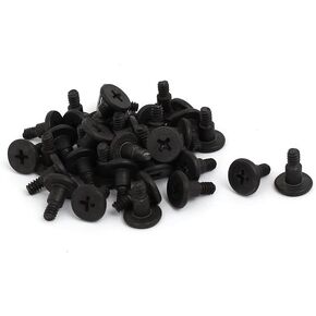 uxcell Laptop Computer Shockproof Phillips Flat Head Bolts Hard Drive Screws Black 40pcs