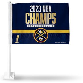 علم سيارة NBA Rico Industries Golden State Warriors 2018 NBAChampions مزدوج الجوانب - 40.64 سم × 48.26 سم - عمود قوي يتم تثبيته على السيارة/الشاحنة/السيارات