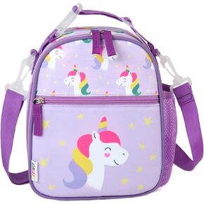 RAVUO Lunch Bag for Girls, Insulated Cute Butterfly Lunch Box with Strap and Bottle Holder Cooler Lunchbox Back to School Thermal Meal Tote Kit for Toddler