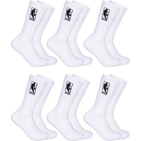 Ultra Game NBA Boys Athletic Cushioned Secure Fit Crew Socks - 6 Pack