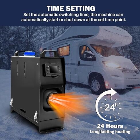 سخان هواء ديزل 12 فولت، سخان ديزل محمول Aiscan 5KW-8KW الكل في واحد، سخان وقوف السيارات مع مفتاح LCD، جهاز تحكم عن بعد للسيارة، RV، مقطورة، شاحنة، قارب، العربة، الشاحنة والداخل in Kuwait