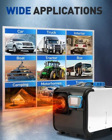 PHILTOP سخان هواء ديزل 8 كيلو وات، الكل في واحد، سخان ديزل لوقوف السيارات، مناسب لسيارة RV Truck Camper Trailer RV - أحمر in Saudi Arabia