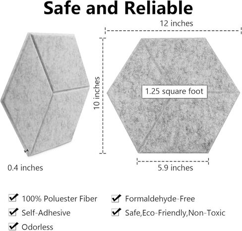 لوحات صوتية 12 قطعة، لوحات حائط عازلة للصوت مقاس 12 × 10 × 0.4 بوصة، ألواح تخميد الصوت عالية الكثافة، ألواح إسفنجية مقاومة للصوت سريعة الاسترداد، ديكور عازل للصوت، تصميم حديث ذاتي اللصق in Kuwait