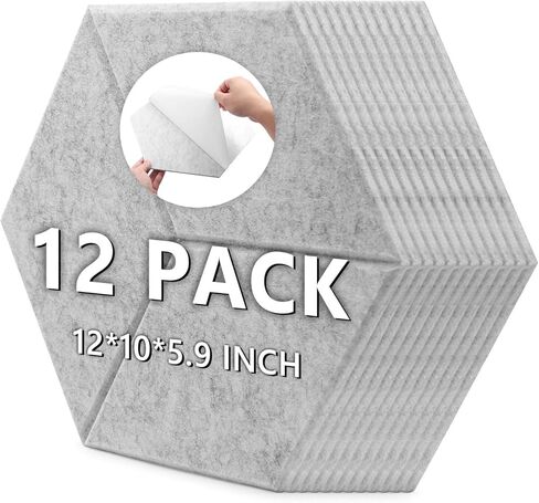 لوحات صوتية 12 قطعة، لوحات حائط عازلة للصوت مقاس 12 × 10 × 0.4 بوصة، ألواح تخميد الصوت عالية الكثافة، ألواح إسفنجية مقاومة للصوت سريعة الاسترداد، ديكور عازل للصوت، تصميم حديث ذاتي اللصق in Kuwait