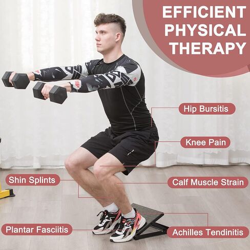 لوح مائل عالي التحمل قابل للتعديل من BODYRHYTHM للتمدد والمرونة والقوة وتدريب الركبتين فوق أصابع القدم مع سطح غير قابل للانزلاق، ممتد للكاحل من أجل صالة الألعاب الرياضية المنزلية. in Kuwait