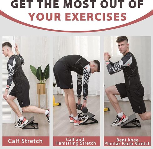 لوح مائل عالي التحمل قابل للتعديل من BODYRHYTHM للتمدد والمرونة والقوة وتدريب الركبتين فوق أصابع القدم مع سطح غير قابل للانزلاق، ممتد للكاحل من أجل صالة الألعاب الرياضية المنزلية. in Kuwait