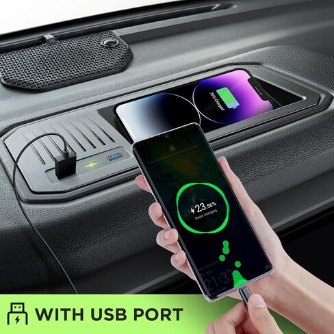 Wireless Charger for Toyota Tundra 2022 2023 2024, OEM Custom Fit with USB Port Wireless Phone Charging Pad for Tundra TRD Pro 1794 Edition Capstone Platinum SR SR5 Limited Interior Accessories in Saudi Arabia