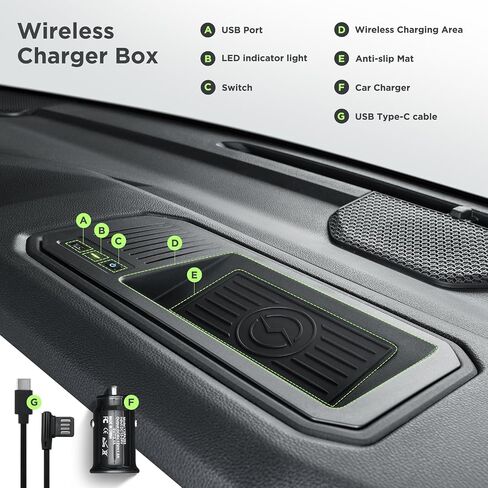 Wireless Charger for Toyota Tundra 2022 2023 2024, OEM Custom Fit with USB Port Wireless Phone Charging Pad for Tundra TRD Pro 1794 Edition Capstone Platinum SR SR5 Limited Interior Accessories in Saudi Arabia