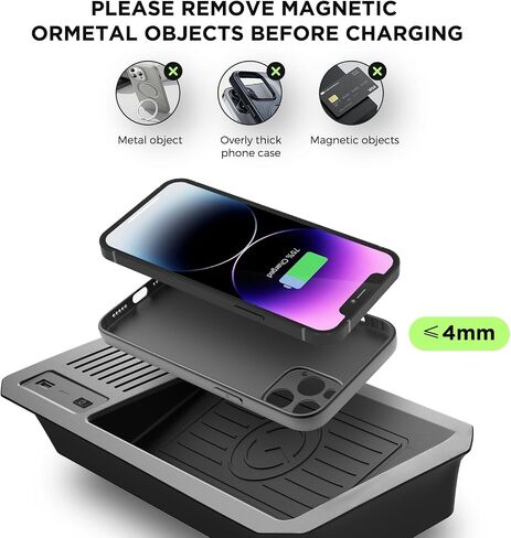 Wireless Charger for Toyota Tundra 2022 2023 2024, OEM Custom Fit with USB Port Wireless Phone Charging Pad for Tundra TRD Pro 1794 Edition Capstone Platinum SR SR5 Limited Interior Accessories in Saudi Arabia