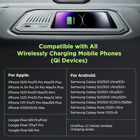 Wireless Charger for Toyota Tundra 2022 2023 2024, OEM Custom Fit with USB Port Wireless Phone Charging Pad for Tundra TRD Pro 1794 Edition Capstone Platinum SR SR5 Limited Interior Accessories in Saudi Arabia