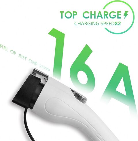 شاحن EV محمول من المستوى 1+2، قابل للتعديل 16 أمبير (3.5 كيلو واط) 110-240 فولت، شاحن سيارة كهربائي مع محطة شحن EV منزلية بطول 17 قدمًا مع قابس NEMA 6-20 ومحول NEMA 5-15 لـ J1772 in Kuwait
