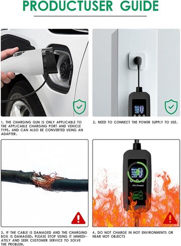 شاحن EV محمول من المستوى 1+2، قابل للتعديل 16 أمبير (3.5 كيلو واط) 110-240 فولت، شاحن سيارة كهربائي مع محطة شحن EV منزلية بطول 17 قدمًا مع قابس NEMA 6-20 ومحول NEMA 5-15 لـ J1772 in Kuwait