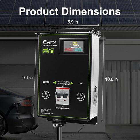 مفتاح تلقائي لكومة شحن EV - مقسم مفتاح الطاقة الذكي للمجفف والمركبة الكهربائية، مع إعطاء الأولوية لإمدادات الطاقة على الجانب الأيسر - 240 فولت، 60 هرتز، 24 أمبير in Kuwait