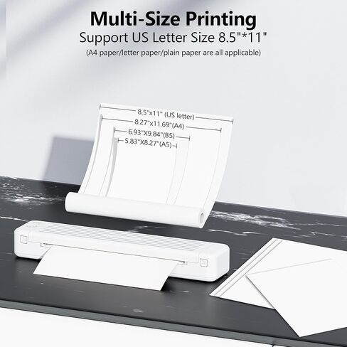 P831 Portable Printer Wireless Bluetooth Connection,Bluetooth Printer Compatible with Phone & Laptop,300DPI.Suitable for Home Vehincles Office. in Kuwait