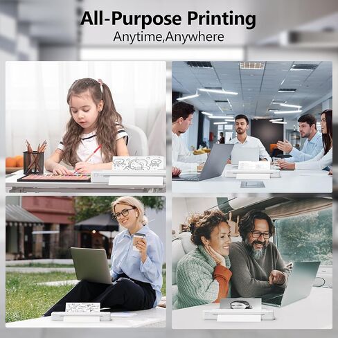 P831 Portable Printer Wireless Bluetooth Connection,Bluetooth Printer Compatible with Phone & Laptop,300DPI.Suitable for Home Vehincles Office. in Kuwait