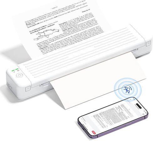 P831 Portable Printer Wireless Bluetooth Connection,Bluetooth Printer Compatible with Phone & Laptop,300DPI.Suitable for Home Vehincles Office. in Kuwait