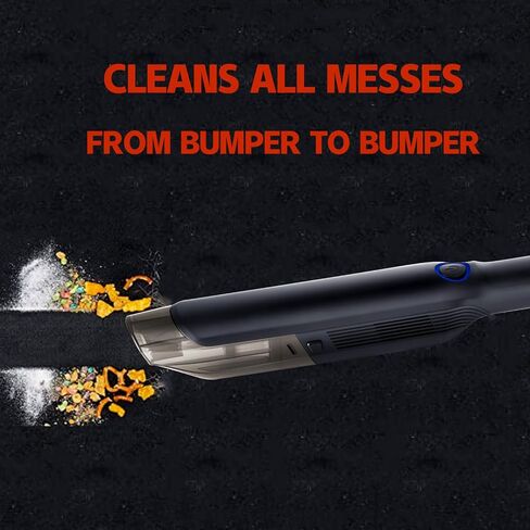 مكنسة كهربائية للسيارة ليفتي، مجموعة تنظيف محمولة صغيرة بسلك 12 فولت مع شفط قوي 8000 باسكال للعناية الداخلية بالسيارة، ملحقات السيارة الداخلية للنساء والرجال - أسود in Kuwait