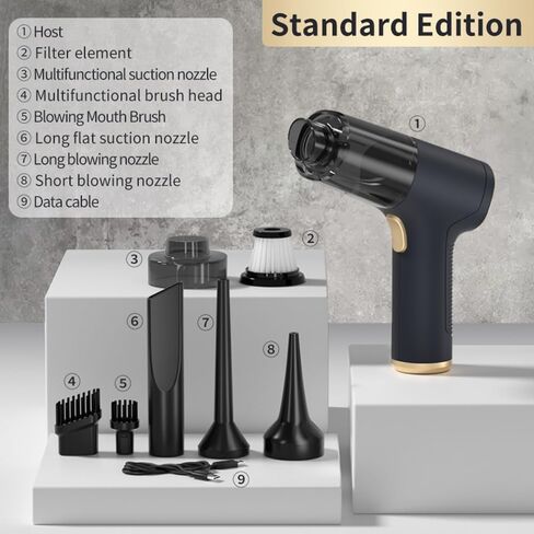 5 in 1 Cordless car Mounted Vacuum Cleaner，Multifunctional Brushless Motor 12000PA High Power,Vacuum Wireless Handheld Mini for Car,dust Busters Cordless Rechargeable in Saudi Arabia