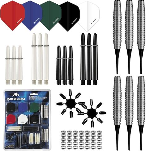 Mission Darts 90 Piece Accessory Kit - Includes Soft Tip Darts, Flights, Stems and Accessories in Saudi Arabia