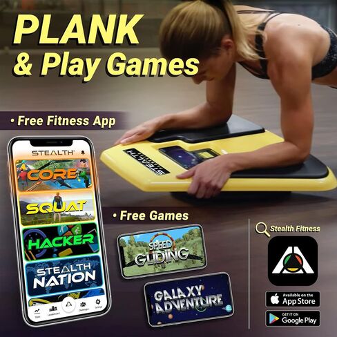 Stealth Core Deluxe Trainer - Turn Fitness Into a Fun Game - Get Strong Sexy Abs and Lean Core Playing Games On Your Phone; Free iOS/Android App; 4 Free Mobile Games Included; Dynamic Abs & Core Training; Only 3 Minutes a Day in Saudi Arabia