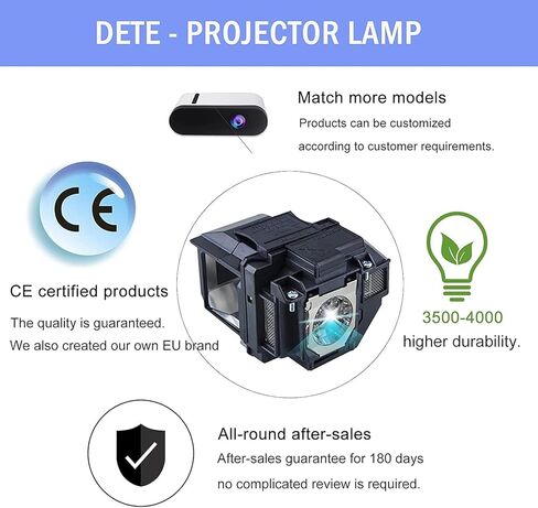 مناسب لمصباح العرض البديل ELPLP97 ELPLP96 للسينما المنزلية Epson Powerlite 2200 2250 1080 880 VS260 EX9230 EX9240 EX3280 EX5280 EX7280 X49 W49 982W in Kuwait