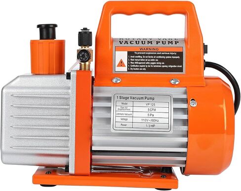5CFM 1/2HP مضخة فراغ دوارة دوارة أحادية المرحلة أداة HVAC للتبريد مع زجاجة زيت لـ R12 R22 R134a R410a، لتفريغ الغاز من الراتنج، وصيانة التبريد، وحزمة الفراغ وما إلى ذلك in Kuwait