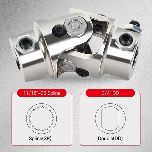 cciyu Black Steering joints 11/16-36 Spline X 3/4 DD U-Joint Shaft in Kuwait