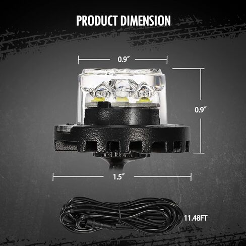 Partsam 4Pcs Amber White LED Hideaway Strobe Lights Kit 20 Flashing Modes w/Control Box Hazard Warning Grille Safety Caution Light For Cars Trucks Vehicles Hazard Warning Grille Safety Caution Light in Saudi Arabia
