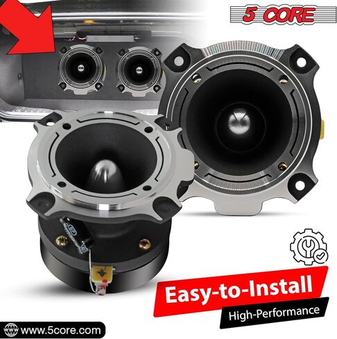 5 CORE Tweeters Speakers Car Audio Pair 600W Combined Peak 4 Ohm 3.5 Inch Aluminum Super Bullet Tuiters para Sonido para Carro - TW BLT 150 BLK Pair in Saudi Arabia