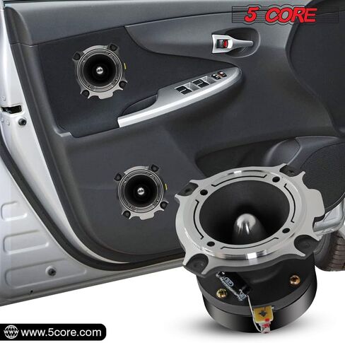 5 CORE Tweeters Speakers Car Audio Pair 600W Combined Peak 4 Ohm 3.5 Inch Aluminum Super Bullet Tuiters para Sonido para Carro - TW BLT 150 BLK Pair in Saudi Arabia