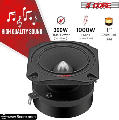 5 مكبرات صوت فائقة مقاس 3.5 بوصة مكونة من قطعتين • 360 واط RMS و1200 واط PMPO مدمج • 4 أوم • رصاصة من التيتانيوم مع ملف صوتي 1 بوصة • حساسية 106 ديسيبل • سهل التركيب - زوج TW BLT 180 BLK in Kuwait