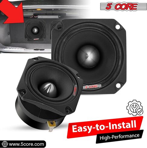 5 مكبرات صوت فائقة مقاس 3.5 بوصة مكونة من قطعتين • 360 واط RMS و1200 واط PMPO مدمج • 4 أوم • رصاصة من التيتانيوم مع ملف صوتي 1 بوصة • حساسية 106 ديسيبل • سهل التركيب - زوج TW BLT 180 BLK in Kuwait