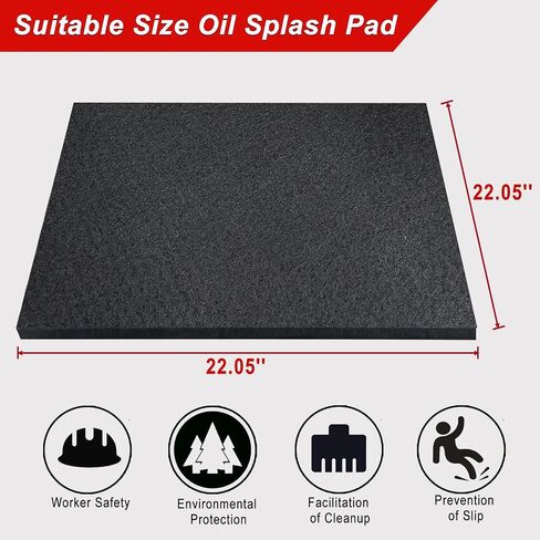 22'' Square No Splatter Pad, Oil Drain Splash Pad Fits Most Oil Drains Anti Splash Oil Change Mat for Car Changing Oil Transmission Drain Pan, Black in Saudi Arabia