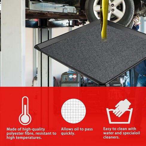 22'' Square No Splatter Pad, Oil Drain Splash Pad Fits Most Oil Drains Anti Splash Oil Change Mat for Car Changing Oil Transmission Drain Pan, Black in Saudi Arabia