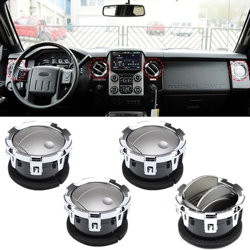 Compatible with 2011-2016 Ford Dash Air Vent,AC Heater Air Vent for F250 F350 F450 F550 Super Duty,Replace DC3Z19893BA(Chrome & Medium Grey),1 PCS in Saudi Arabia