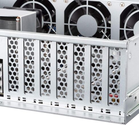 تقنية SilverStone 2U Dual 5.25 بوصة Drive Bay ATX Rackmount هيكل خادم تخزين صناعي وNoctua NF-R8 redux-1800 PWM، مروحة تبريد عالية الأداء، 4 دبابيس، 1800 دورة في الدقيقة (80 مم، رمادي) in Saudi Arabia