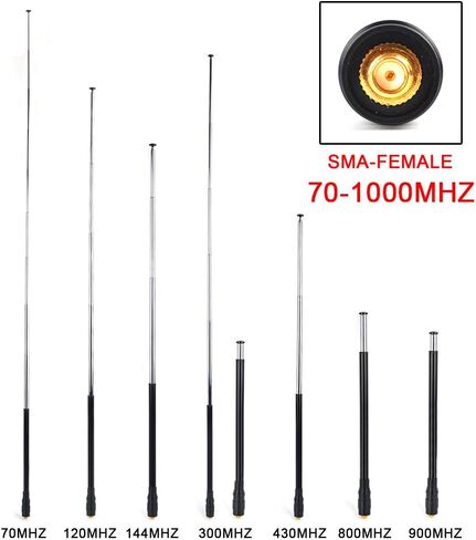 HYS 70-1000MHz هوائي تلسكوبي واسع النطاق SMA-أنثى هوائي الراديو المحمول لسلسلة BaoFeng UV5R UV5RE BF-888S سلسلة كينوود/HYT/LINTONT سلسلة أجهزة الراديو ثنائية الاتجاه HT الماسح الضوئي in Kuwait