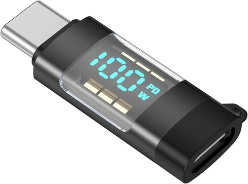 محول USB C، محول تمديد USB-C ذكر إلى أنثى بقدرة 100 واط، جهاز اختبار عداد الطاقة من النوع C مع شاشة رقمية لهاتف iPhone 15/Plus/Pro/Pro Max، iPad Pro/Air، MacBook، وأجهزة أخرى من النوع C in Kuwait