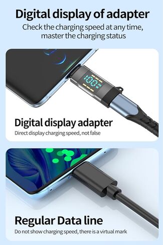 محول USB C، محول تمديد USB-C ذكر إلى أنثى بقدرة 100 واط، جهاز اختبار عداد الطاقة من النوع C مع شاشة رقمية لهاتف iPhone 15/Plus/Pro/Pro Max، iPad Pro/Air، MacBook، وأجهزة أخرى من النوع C in Kuwait