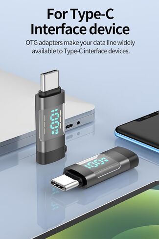 محول USB C، محول تمديد USB-C ذكر إلى أنثى بقدرة 100 واط، جهاز اختبار عداد الطاقة من النوع C مع شاشة رقمية لهاتف iPhone 15/Plus/Pro/Pro Max، iPad Pro/Air، MacBook، وأجهزة أخرى من النوع C in Kuwait