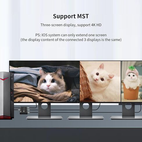 Displayport Splitter 1x3, Displayport Switch 8k Splitter Displayport Hub Display Port Splitter 1 in 3 Out DP Splitter 8K@60Hz with MST Function, Support Extend and Mirror Mode in Kuwait
