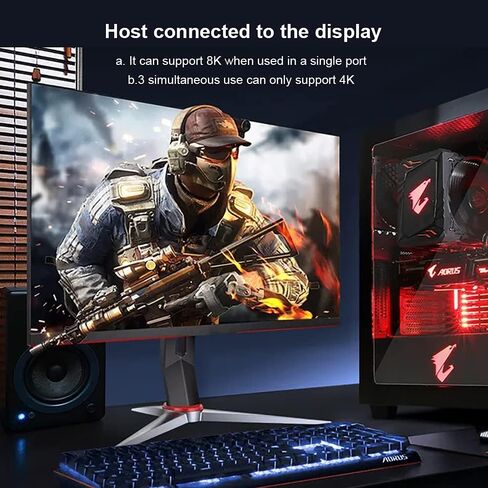 Displayport Splitter 1x3, Displayport Switch 8k Splitter Displayport Hub Display Port Splitter 1 in 3 Out DP Splitter 8K@60Hz with MST Function, Support Extend and Mirror Mode in Kuwait