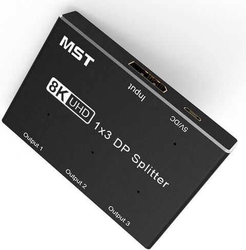 Displayport Splitter 1x3, Displayport Switch 8k Splitter Displayport Hub Display Port Splitter 1 in 3 Out DP Splitter 8K@60Hz with MST Function, Support Extend and Mirror Mode in Kuwait