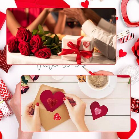1000 قطعة من ملصقات عيد الحب، بكرة ملصقات على شكل قلب لامع و8 تصميمات مضحكة لعيد الأم لعيد الأم، ملصق تزيين لحفلات الزفاف، مغلفات تزيين حفلات الزفاف، صناديق بطاقات التهنئة، ملصقات ختم الهدايا in Kuwait