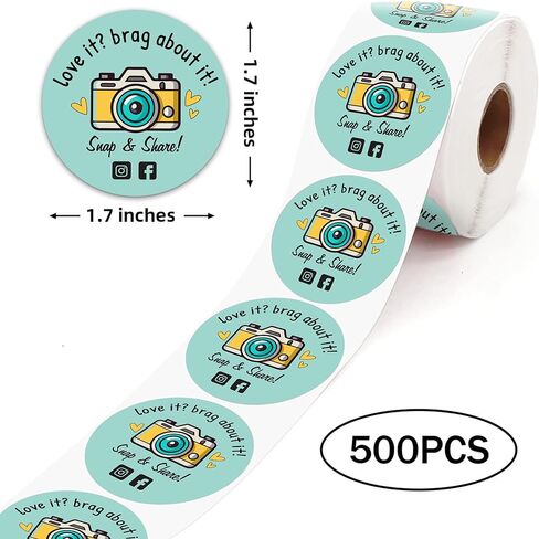 500 قطعة لطيفة للمشاركة مع تصميم الكاميرا، ملصقات شكرًا لك، ملصقات المخابز، ملصقات مصنوعة يدويًا، ملصقات الأعمال الصغيرة، ملصقات الأظرف، تغليف أكياس الهدايا... in Kuwait