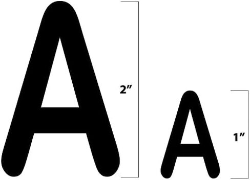 Peel and Stick Letters and Numbers - Acid-Free, Non-Toxic, Use Indoors or Outdoors, Made in The USA, 252 Stickers Included, Solid Black in Saudi Arabia